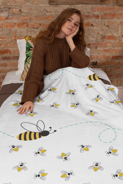 Bee Lovers Reading Blanket - Fleece or Sherpa