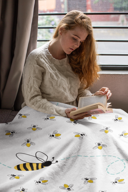 Bee Lovers Reading Blanket - Fleece or Sherpa